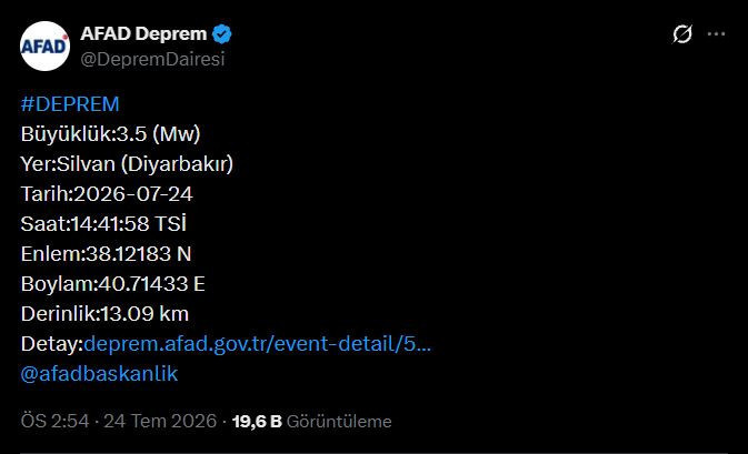 Son dakika | Diyarbakır'da deprem - Resim : 1