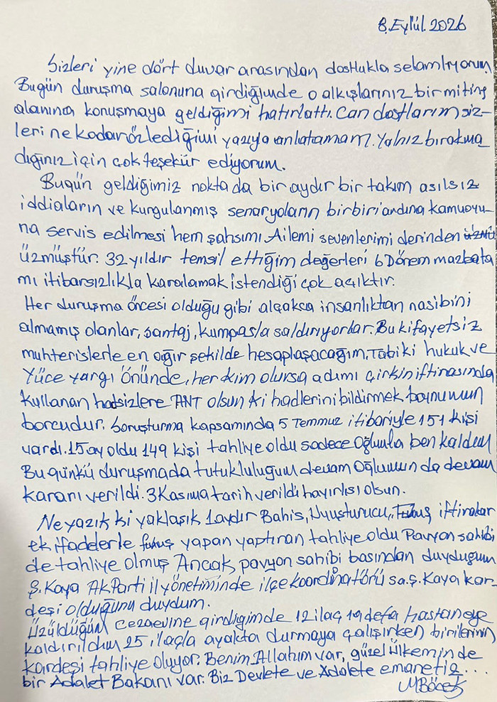 Muhittin Böcek'ten duruşma sonrası sert mesaj: Şantaj ve kumpasla saldırıyorlar - Resim : 1