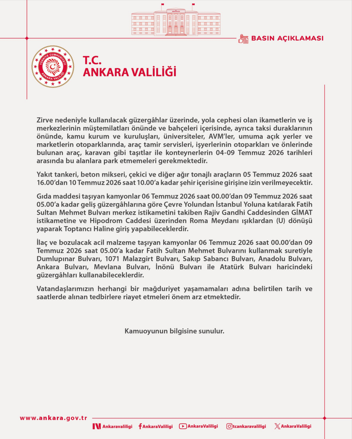 Son dakika | NATO öncesi yeni yasaklar: Ankara'da motokurye, skuter ve ağır tonajlı araçlara geçiş kapatıldı - Resim : 2
