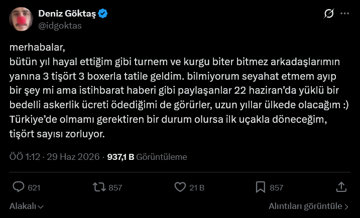 Deniz Göktaş yurtdışına kaçtığı iddiasına yanıt verdi! "Uzun yıllar ülkede olacağım" - Resim : 2