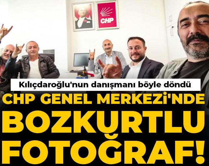 CHP Genel Merkezi'nde bozkurtlu fotoğraf! Kılıçdaroğlu'nun danışmanı böyle döndü