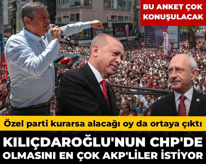 Kılıçdaroğlu'nun CHP'de olmasını en çok AKP'liler istiyor! Özel parti kurarsa alacağı oy da ortaya çıktı