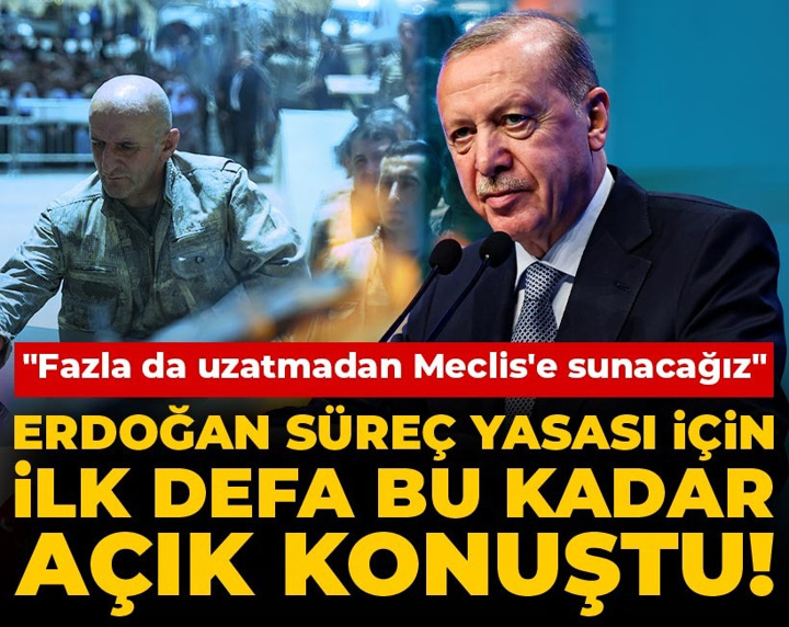 Son Dakika | Erdoğan süreç yasası için ilk defa bu kadar açık konuştu! "Fazla da uzatmadan Meclis'e sunacağız"