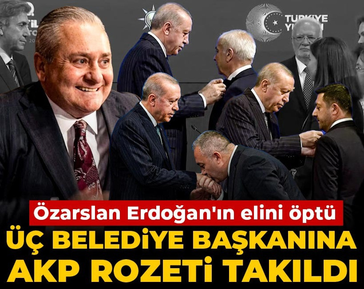 Son dakika | 3 belediye başkanına AKP rozeti takıldı: Mesut Özarslan, Erdoğan'ın elini öptü