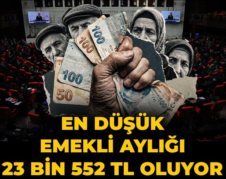 Son dakika | En düşük emekli aylığı 23 bin 552 TL oluyor