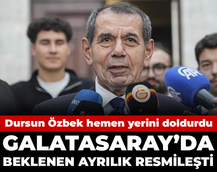 Galatasaray'da beklenen ayrılık resmen açıklandı: Dursun Özbek yerini hemen doldurdu