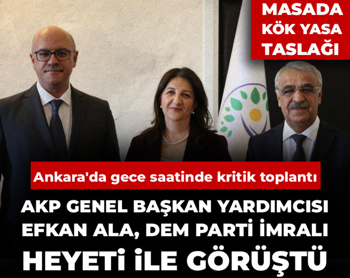 Masada yasa taslağı var: AKP Genel Başkan Yardımcısı Efkan Ala, İmralı Heyeti ile görüştü