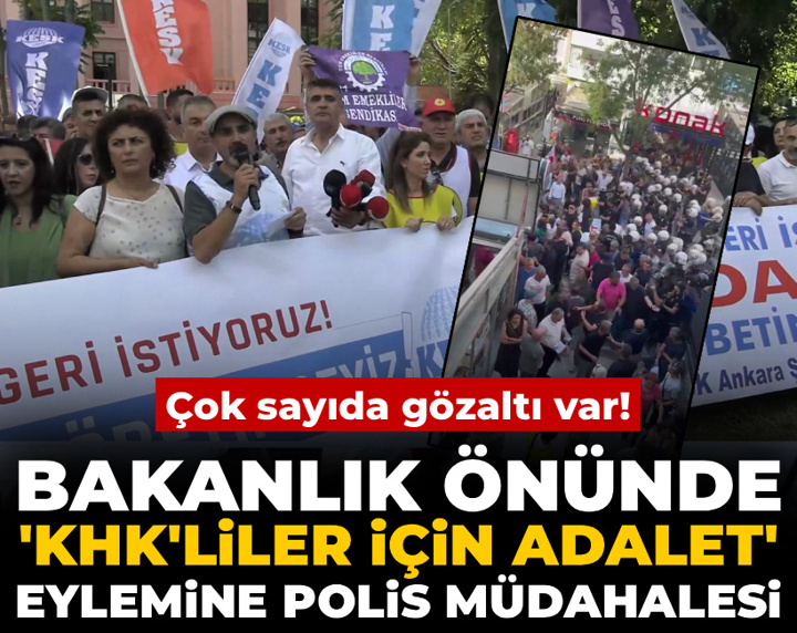 Ankara'da 'KHK'liler için adalet' eylemine polis müdahalesi