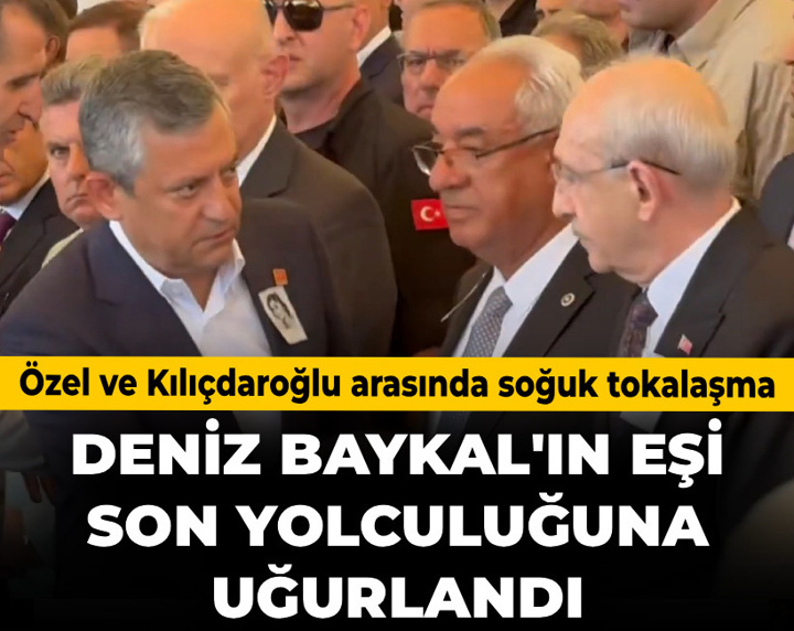 Deniz Baykal'ın eşi Olcay Baykal'a son görev! Özel ve Kılıçdaroğlu tokalaştı