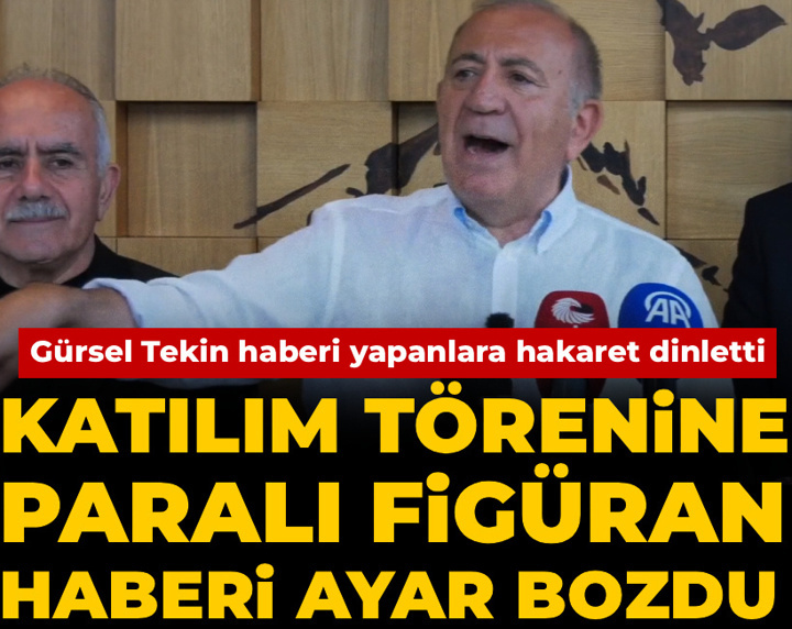 Katılım törenine paralı figüran haberi ayar bozdu! Gürsel Tekin haberi yapanlara hakaret dinletti