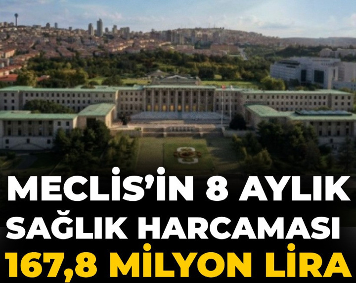 Meclis’in 8 aylık sağlık harcaması 167,8 milyon liraya ulaştı