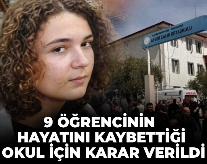 9 öğrencinin hayatını kaybettiği okul için karar verildi