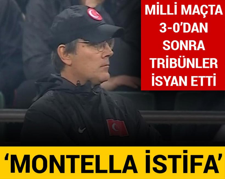 Son dakika | Milli maçta tribünler yıkıldı: Montella istifa