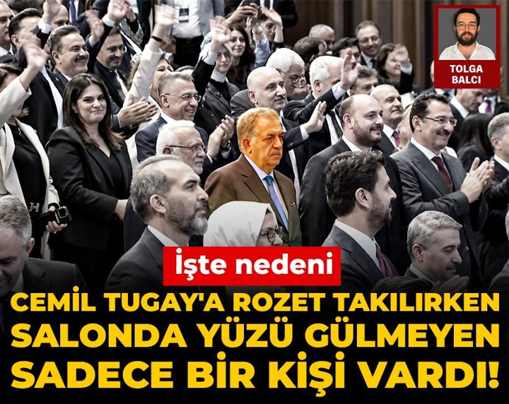 Cemil Tugay'a rozet takılırken salonda yüzü gülmeyen sadece bir kişi vardı! İşte nedeni