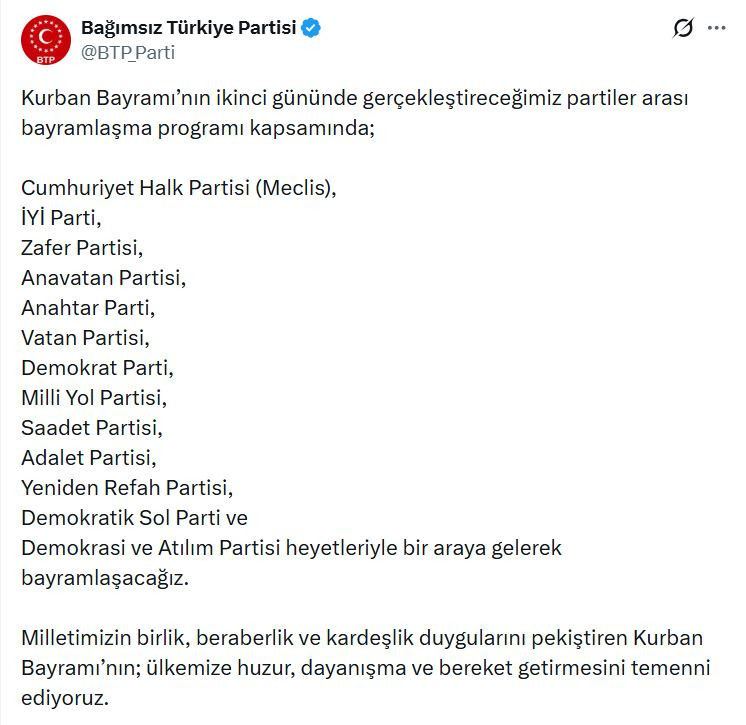 BTP Kılıçdaroğlu ile bayramlaşmayacaklarını açıkladı - Resim : 3