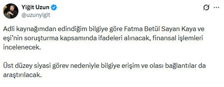 Eski Bakan Fatma Betül Sayan ve eşinin ifadesi alınacak iddiası - Resim : 2