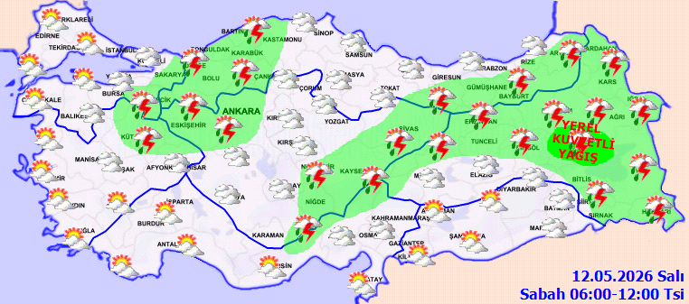 Meteoroloji Ankara'dan başlayarak uyardı: Kuvvetli yağacak - Resim : 1