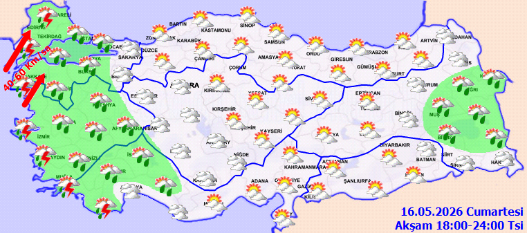 Bir sağanak yağışlı bir güneşli: Meteoroloji hafta sonu için 7 bölgeyi de uyardı - Resim : 4