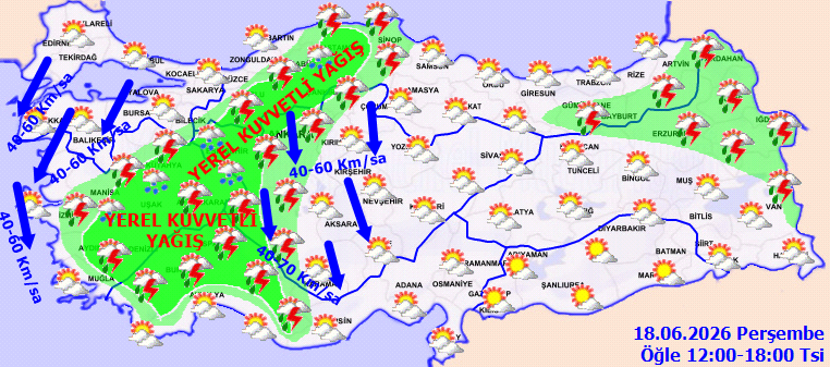 Meteoroloji 19 il için saat verdi: Bir yandan kuvvetli sağanak bir yandan fırtına vuracak - Resim : 2