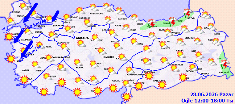 Pazar raporu: Meteorolojiden sağanak ve sıcaklık uyarısı - Resim : 1