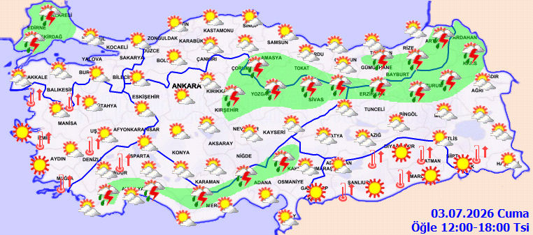Meteoroloji il il saat saat açıkladı: Hafta sonu kopacak fırtına ve sağanak yağışın fragmanı olacak - Resim : 2