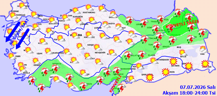 Kuvvetli yağış fırtına ve aşırı sıcak bir arada yaşanacak: Meteoroloji sarı kod verdi - Resim : 3