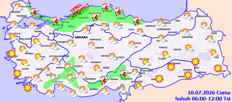 Meteoroloji kuvvetli sağanak yağışın etkili olacağı saati açıkladı - Resim : 1