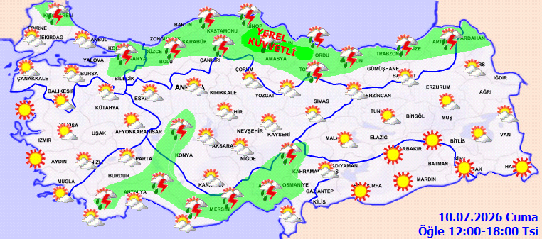 Meteoroloji kuvvetli sağanak yağışın etkili olacağı saati açıkladı - Resim : 2