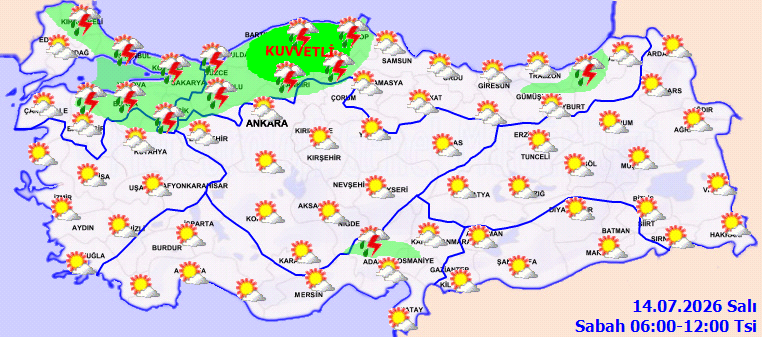 Meteoroloji kuvvetli yağış ve kuvvetli rüzgar uyarısı yaptı: Sarı kodla 2 ili uyardı - Resim : 2
