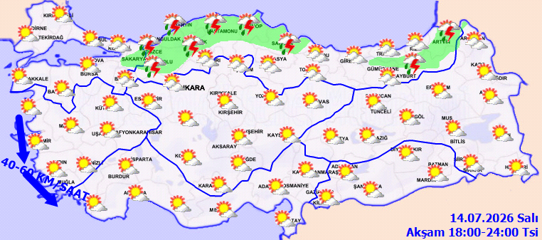 Meteoroloji kuvvetli yağış ve kuvvetli rüzgar uyarısı yaptı: Sarı kodla 2 ili uyardı - Resim : 5