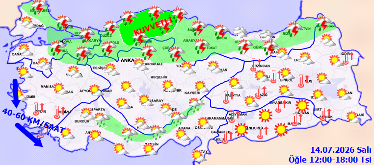 Meteoroloji kuvvetli yağış ve kuvvetli rüzgar uyarısı yaptı: Sarı kodla 2 ili uyardı - Resim : 3