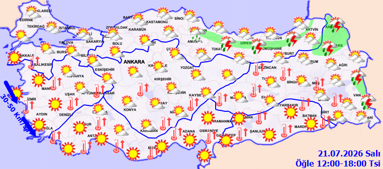 Meteoroloji kritik saatleri açıkladı: Sıcaklık zirve yapacak fırtına kıyıları vuracak - Resim : 3