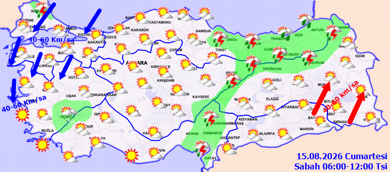 Sağanak ve fırtına yurdu gezecek: Hızı 80 kilometreyi görecek! Meteoroloji saat saat açıkladı - Resim : 6