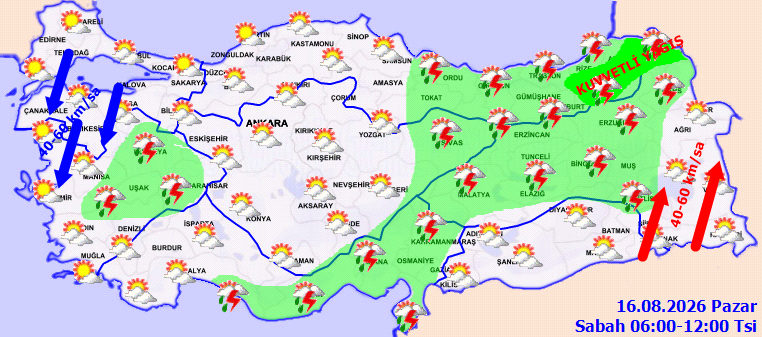 Kuzeyden güneye gök gürültülü yağmur uyarısı! Meteoroloji pik yapacağı saati duyurdu - Resim : 1