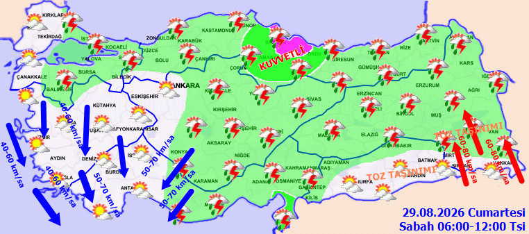 MGM kâbus gibi hafta sonu tahmini yayımladı! Sel, heyelan, fırtına ve toz hepsi birden geliyor - Resim : 1