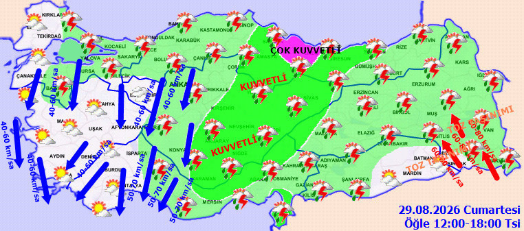MGM kâbus gibi hafta sonu tahmini yayımladı! Sel, heyelan, fırtına ve toz hepsi birden geliyor - Resim : 2