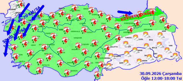 Meteoroloji saatleriyle açıkladı: Yurdun tamamında kuvvetli sağanak var - Resim : 2