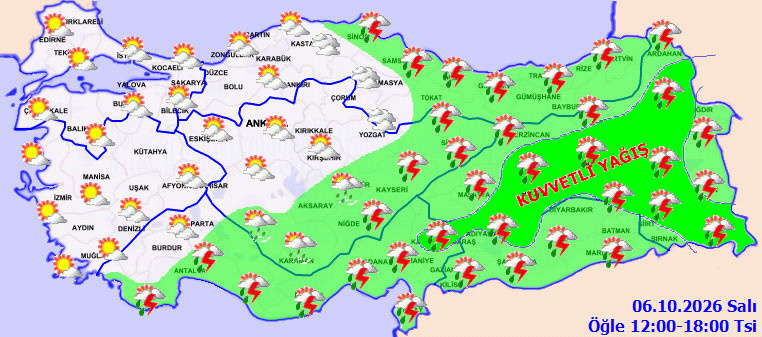 Meteoroloji kuvvetli sağanağı duyurdu: Uyarı üstüne uyarı sel, dolu, fırtına... - Resim : 1