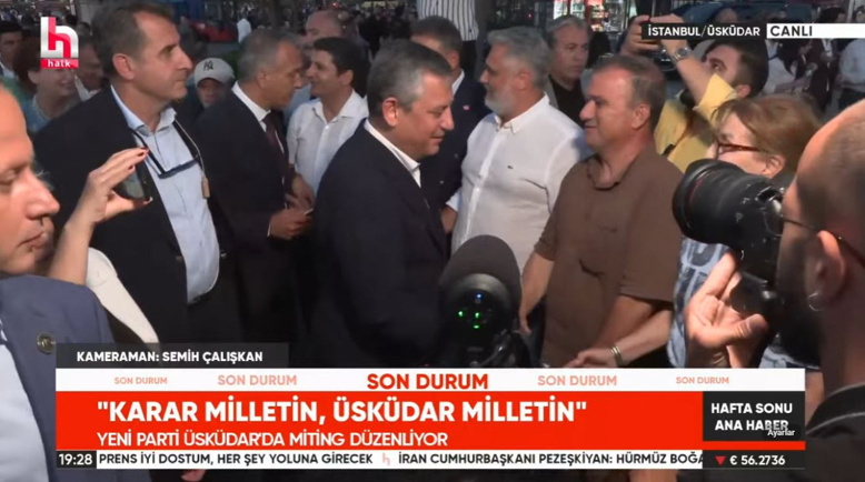 ÖZGÜR ÖZEL ALANA DENİZ TAKSİYLE GELDİ