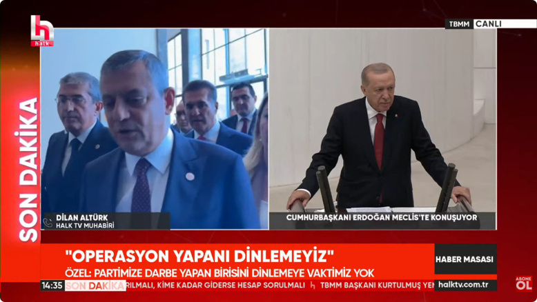 ERDOĞAN KÜRSÜYE ÇIKTI ÖZEL GENEL KURUL'U TERK ETTİ