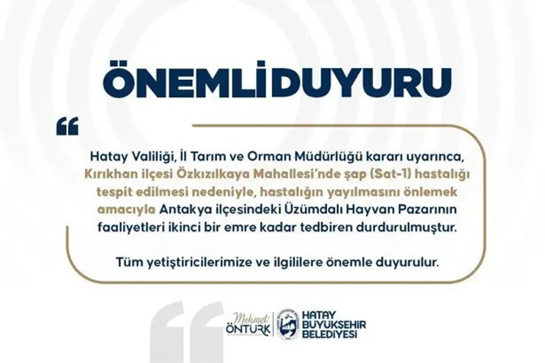 Belediye açıkladı: Hastalık tespit edildi! Faaliyetler ikinci bir emre kadar durduruldu - Resim : 1