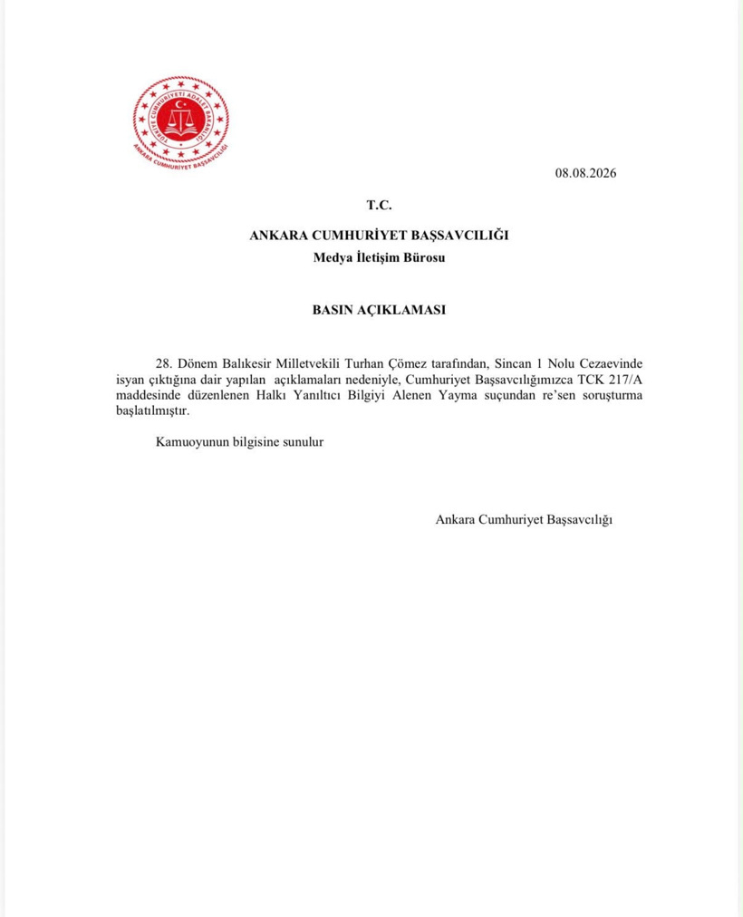 Son Dakika | Turhan Çömez hakkında soruşturma başlatıldı - Resim : 1