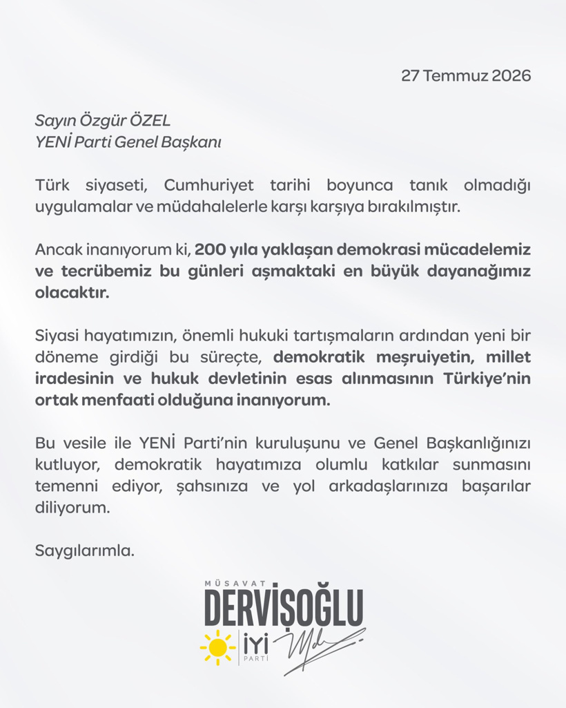 Müsavat Dervişoğlu'ndan Özgür Özel'e YENİ Parti tebriği - Resim : 3