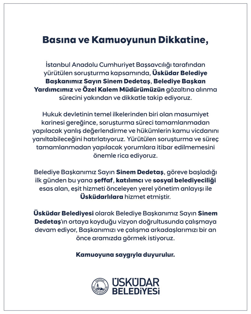Üsküdar Belediyesi'nden Sinem Dedetaş açıklaması - Resim : 2