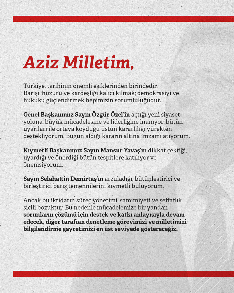 İmamoğlu'ndan çerçeve yasa açıklaması: Özgür Özel'in aldığı kararın altına imzamı atıyorum - Resim : 1