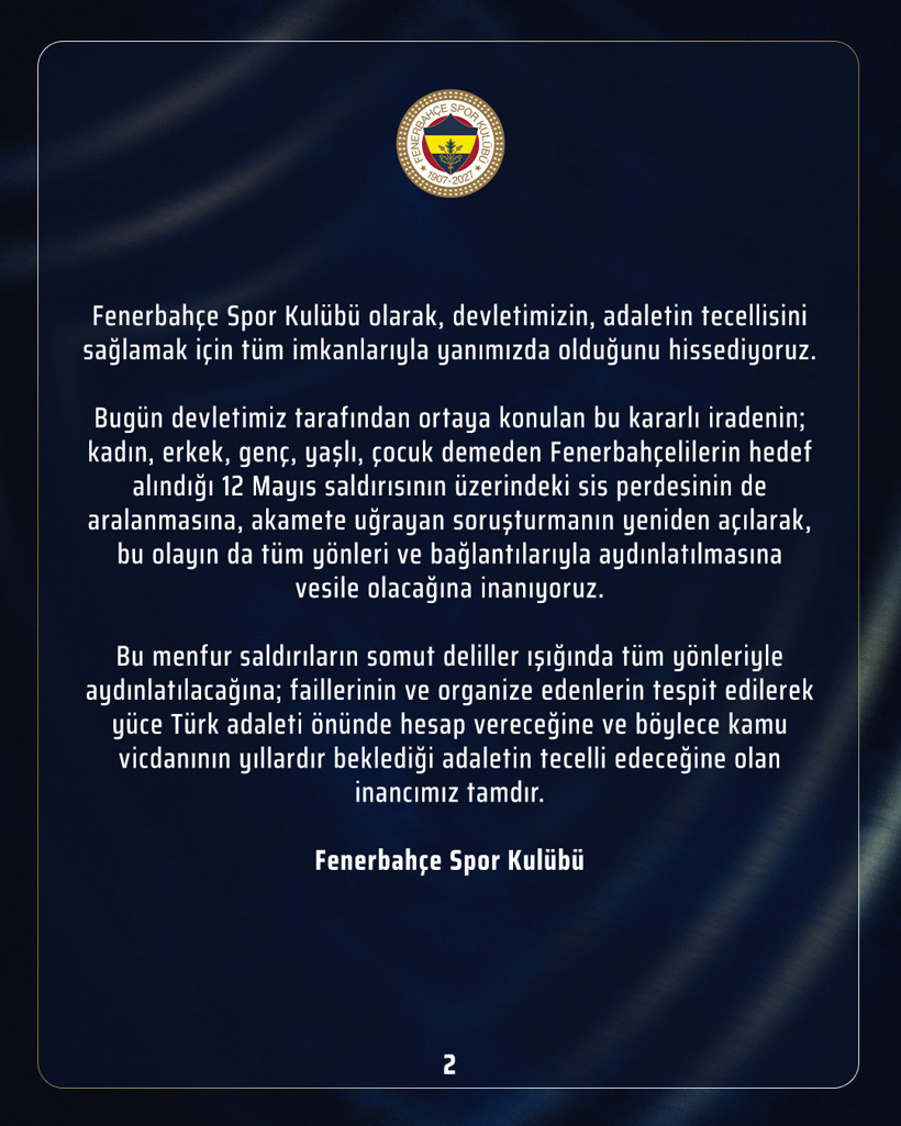 Son dakika | Fenerbahçe'den operasyon açıklaması: Erdoğan ve Akın Gürlek'e teşekkür - Resim : 3