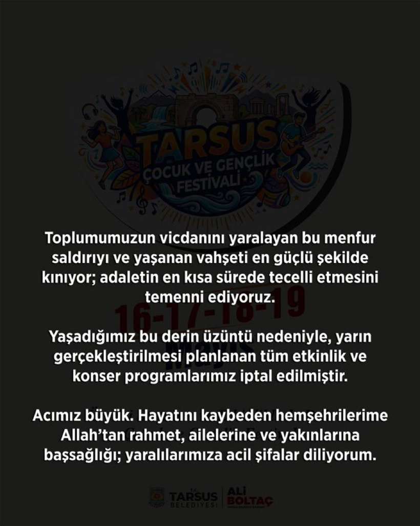 Belediye başkanı duyurdu: Mersin'deki silahlı saldırı sonrası Tarsus'ta 19 Mayıs etkinlikleri iptal edildi - Resim : 2