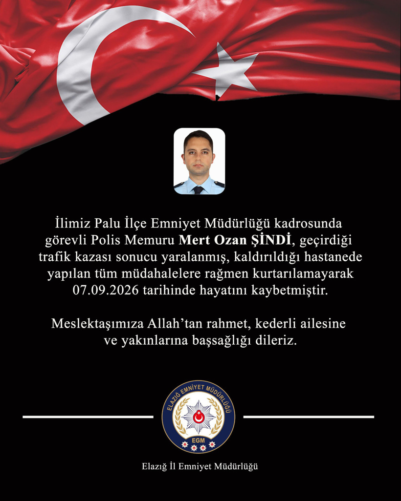 Elazığ’dan yürek yakan haber geldi: Trafik kazasında polis memuru hayatını kaybetti - Resim : 1