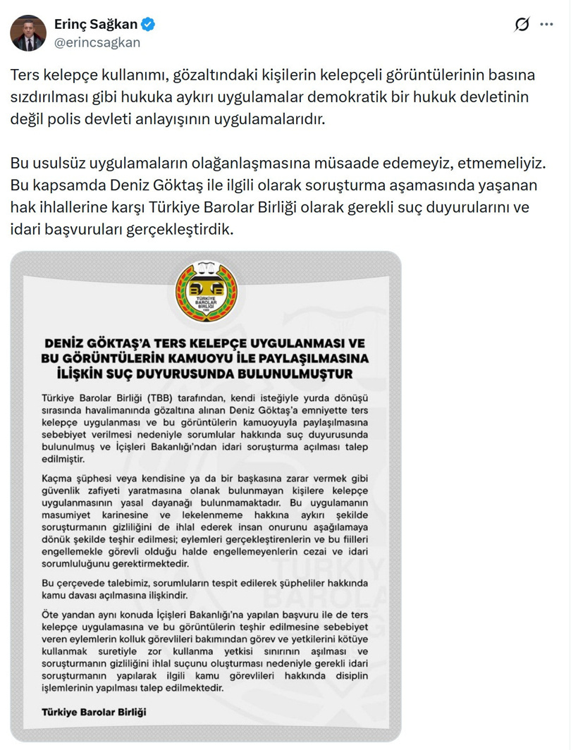Deniz Göktaş kararı sonrası TBB'den dikkat çeken hamle - Resim : 1
