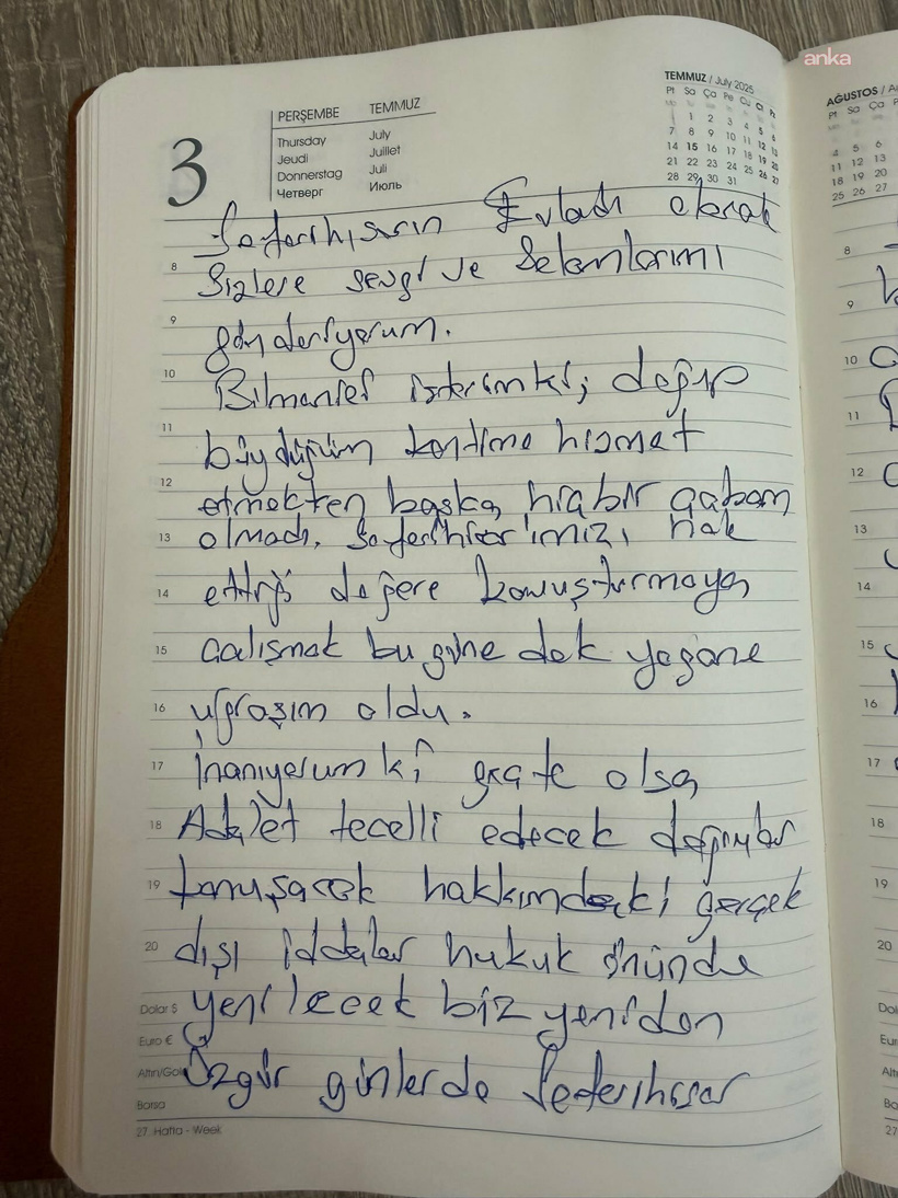 Tutuklu Seferihisar Belediye Başkanı'ndan ilk mesaj: 